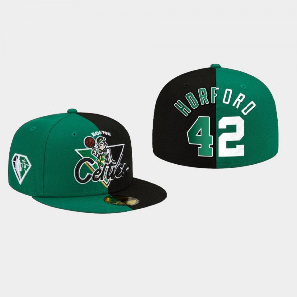 Celtics 75th Anniversary Al Horford 59fifty Black Green Split Hat