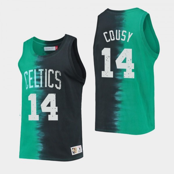 Boston Celtics Bob Cousy Tie-Dye Tank Top HWC Limi...