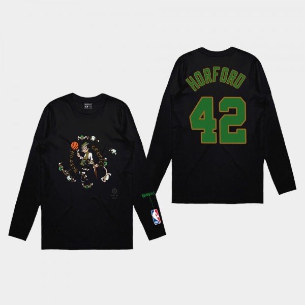 Boston Celtics Al Horford Team Logo Black T-shirt Long Sleeve