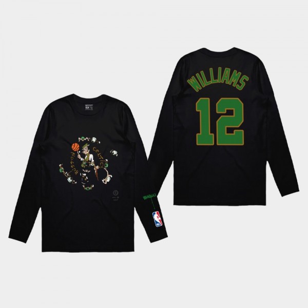 Boston Celtics #12 Grant Williams Team Logo Long S...