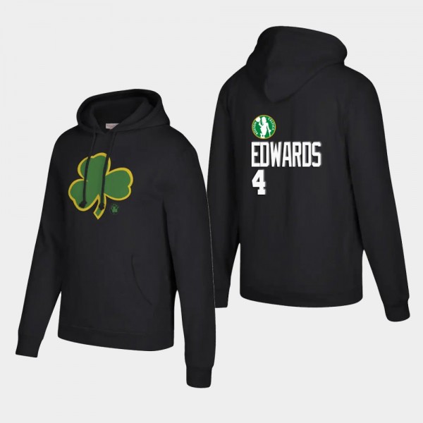 Carsen Edwards Boston Celtics 2021 Throwback Logo Pullover Hoodie Black