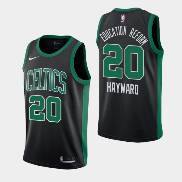 Gordon Hayward Boston Celtics Orlando Return Education Reform Statement Black Jersey