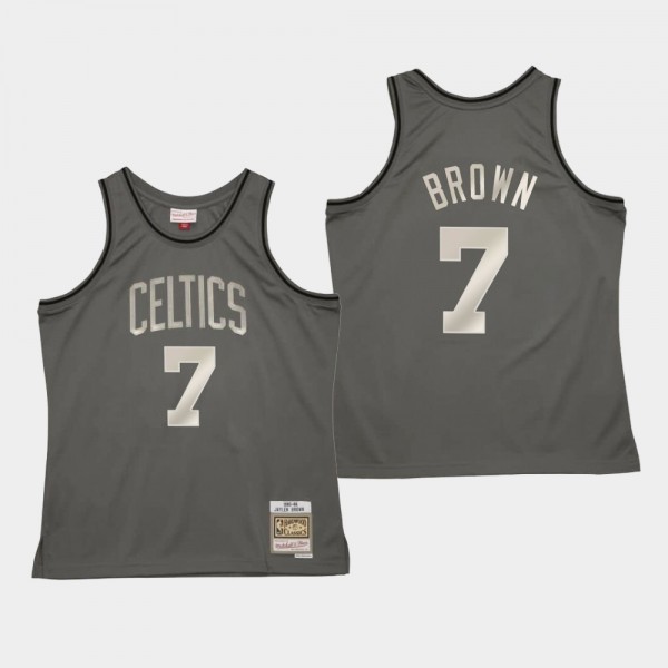 Celtics Jaylen Brown Metal Works Gray Jersey