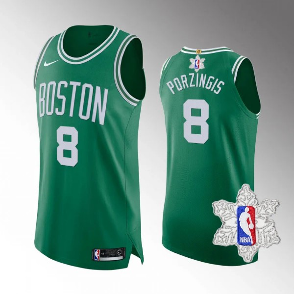 Boston Celtics #8 Kristaps Porzingis Green Icon Je...