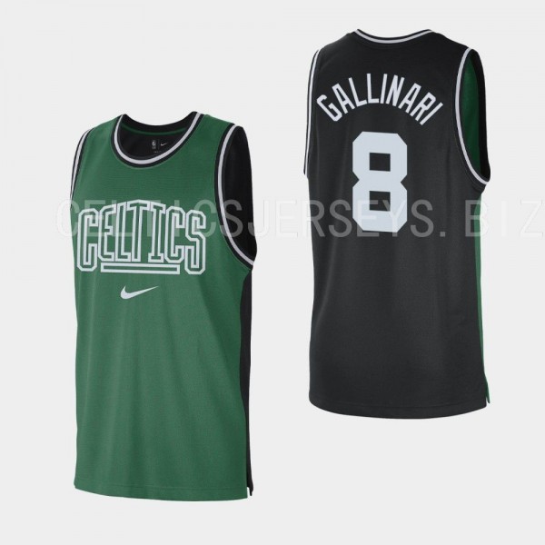 Boston Celtics #8 Danilo Gallinari Courtside Clover Black Tank Top
