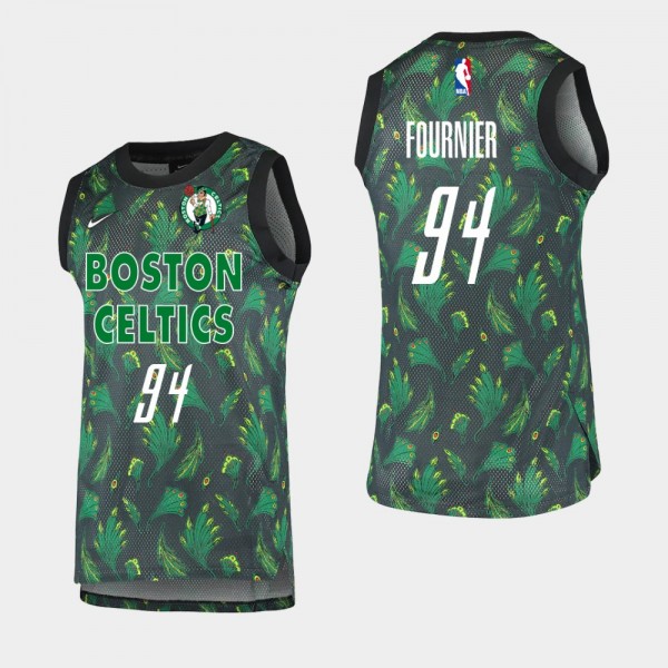 Evan Fournier Boston Celtics Men's Throwback Fashion jersey Black Green
