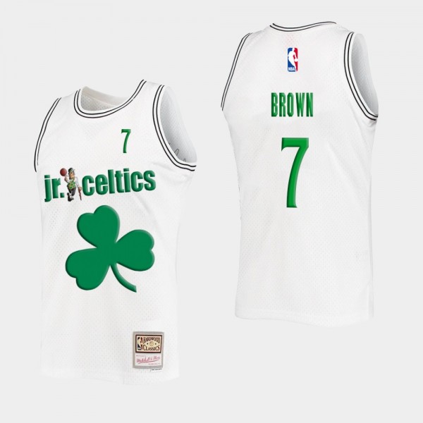 Jaylen Brown Boston Celtics 2021 Outdated Classic Shamrock Jersey White