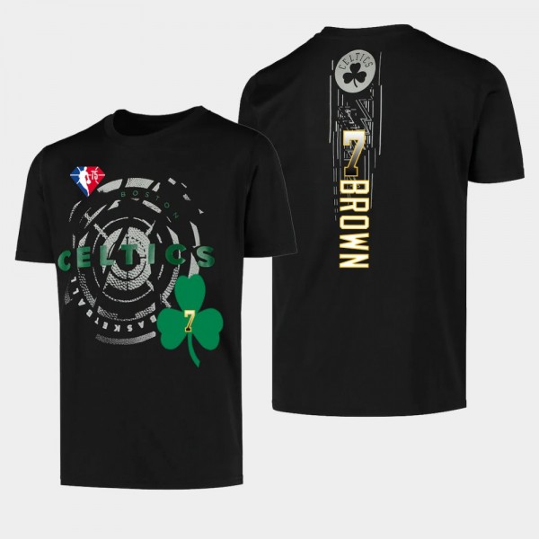 Jaylen Brown Boston Celtics 2021 NBA　75th anniversary T-Shirt Black