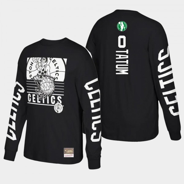 Jayson Tatum Boston Celtics 2021 Big Face 3.0 Hardwood Classics T-Shirt Long Sleeve Black