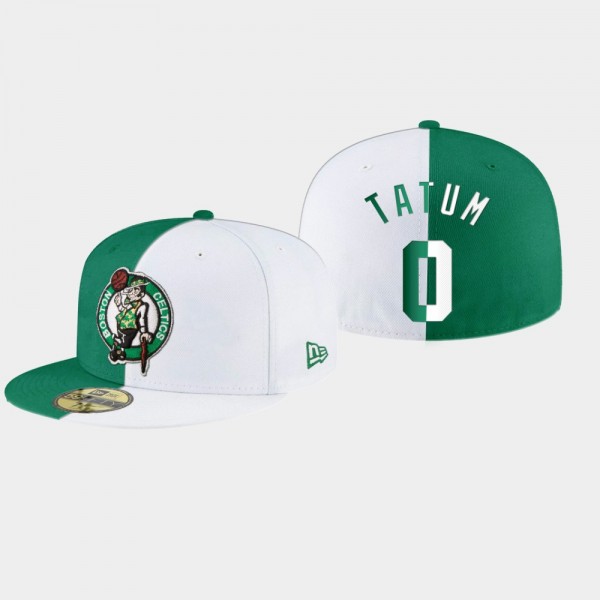 Celtics Split Jayson Tatum White Green 59FIFTY Fitted Hat