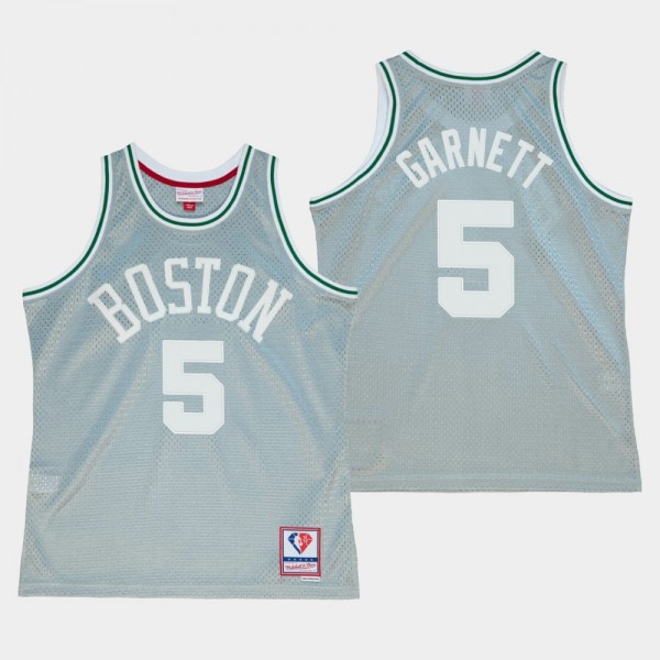 Kevin Garnett Boston Celtics 75th Anniversary Silver Retired Player Jersey