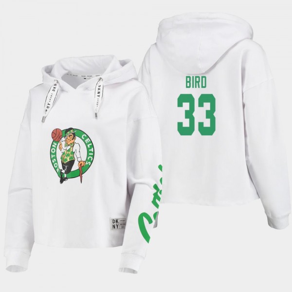 Larry Bird Boston Celtics Women's DKNY Sport Suzy Hoodie White