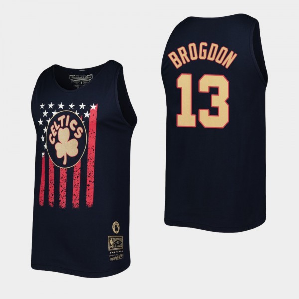 Boston Celtics #13 Malcolm Brogdon Hardwood Classics Americana Navy Tank Top