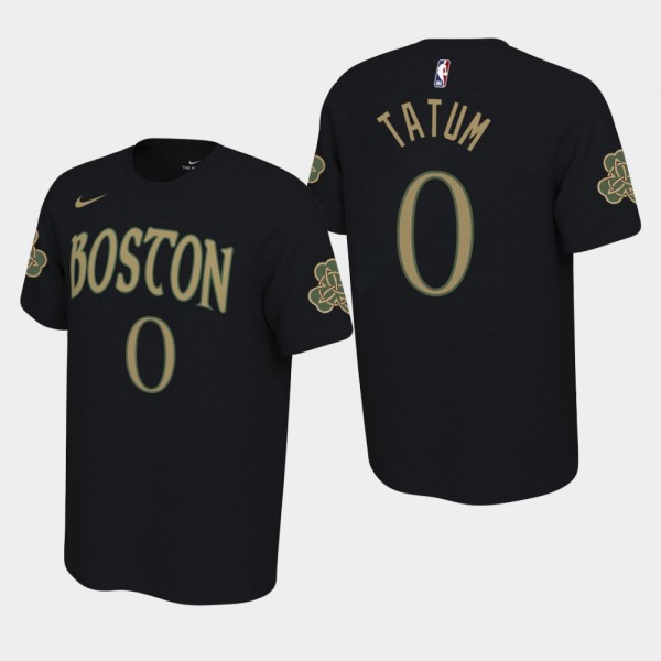 Men's 2019-20 Boston Celtics #0 Jayson Tatum City Edition T-Shirt