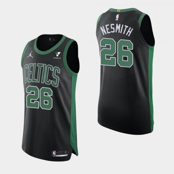 Boston Celtics Aaron Nesmith 2020-21 Statement Authentic Vistaprint Patch Black Jersey