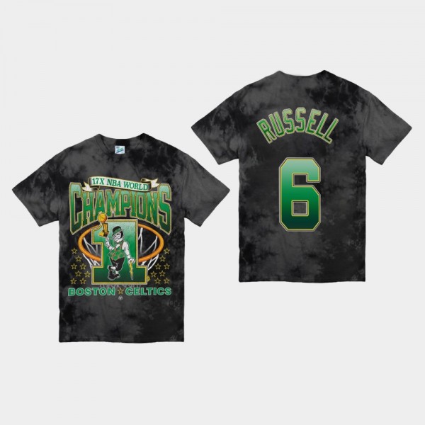 Boston Celtics Bill Russell Streaker Vintage Tubular Playoff Edition T-Shirt