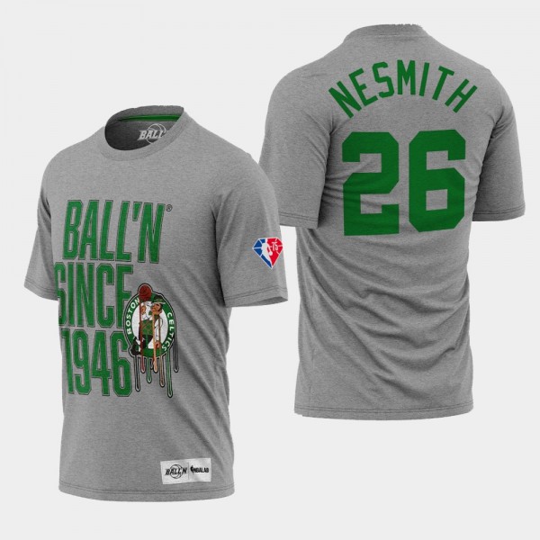 Men's Celtics #26 Aaron Nesmith 75th Anniversary Diamond Since 1946 T-shirt