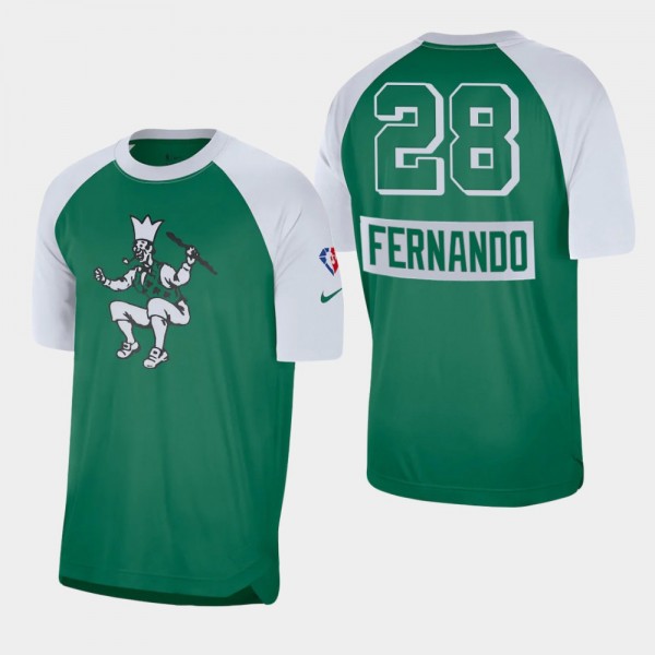 Men's Celtics #28 Bruno Fernando City Edition Warmup Shooting T-shirt