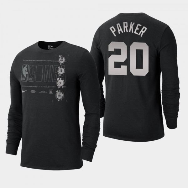Men's #20 Jabari Parker Courtside Long sleeve Celtics T-shirt