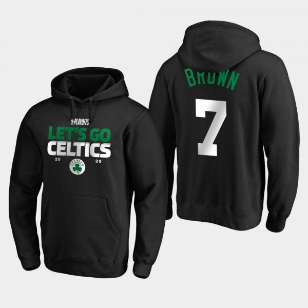 Men's Celtics #7 Jaylen Brown 2020 NBA Playoffs Bound Tip Off Pullover Hoodie