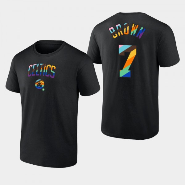 Jaylen Brown Boston Celtics Logo Pride Black T-shirt Fanatics Branded