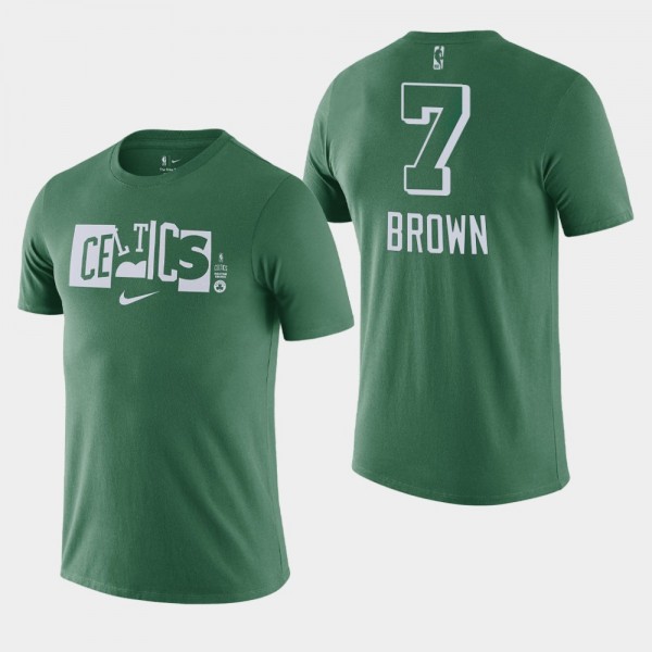 Men's Celtics #7 Jaylen Brown Split Logo City Nike T-shirt