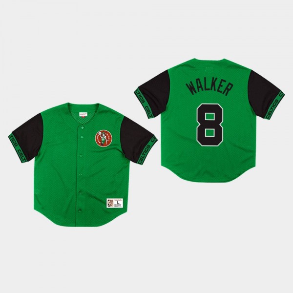 Men's Celtics #8 Kemba Walker Pure Shooter Mesh Button Front T-Shirt