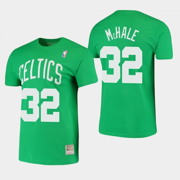 Men's Celtics #32 Kevin McHale Hardwood Classics Stitch T-Shirt