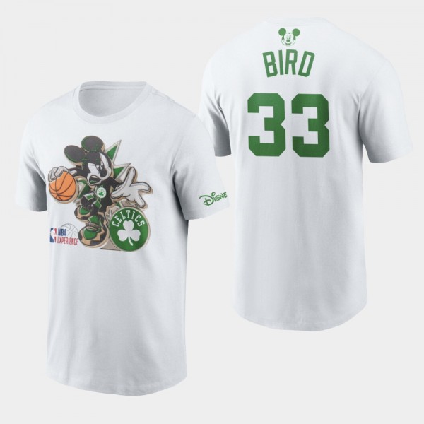Men's Celtics #33 Larry Bird Disney Mickey Mouse T...