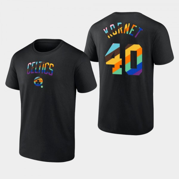 Men's Celtics #40 Luke Kornet Logo Pride Fanatics Branded T-shirt