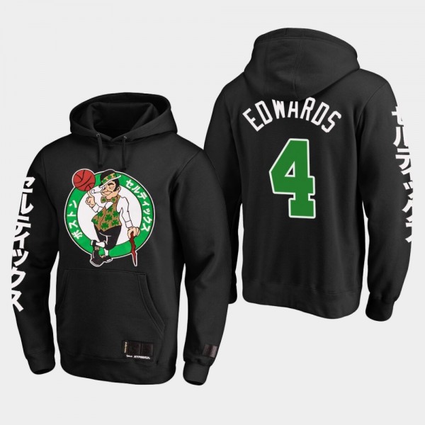 Boston Celtics Carsen Edwards Katakana Collection Applique NBA x Hyperfly Black Hoodie