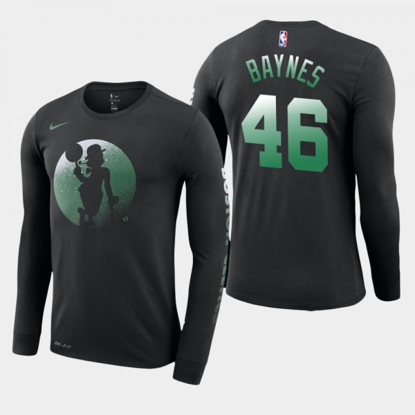 Men's Celtics #46 Aron Baynes Dry Dezzo Logo Long Sleeve T-Shirt