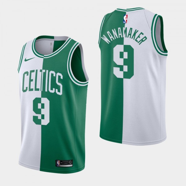 Men's Boston Celtics #9 Brad Wanamaker Split Jerse...
