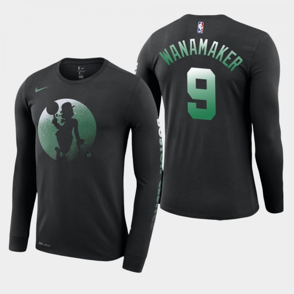 Men's Celtics #9 Bradley Wanamaker Dry Dezzo Logo Long Sleeve T-Shirt