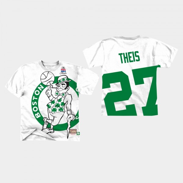 Celtics #27 Daniel Theis Big Face White T-Shirt