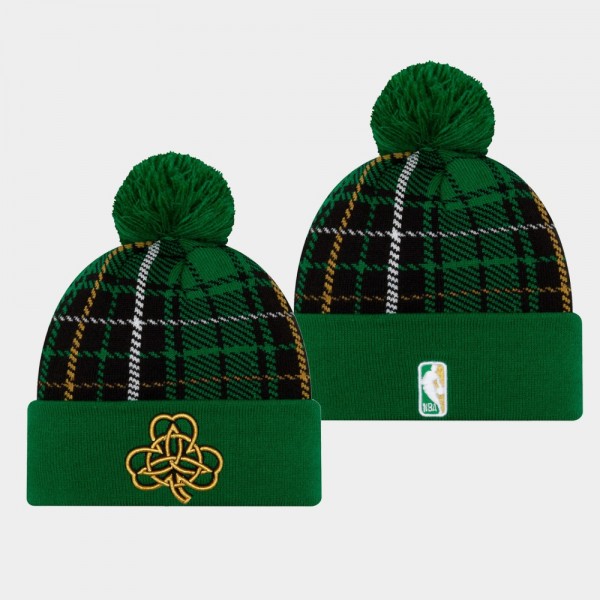 Celtics Earned Green Plaid Knit Hat