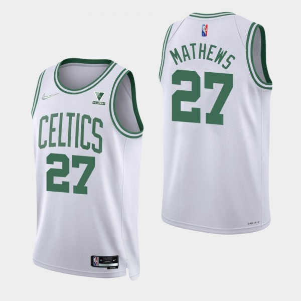 Garrison Mathews Boston Celtics White 75th Anniversary Diamond Jersey