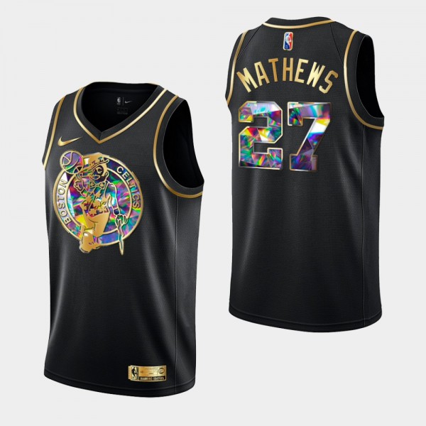 Garrison Mathews Boston Celtics Black Golden Edition Diamond Jersey