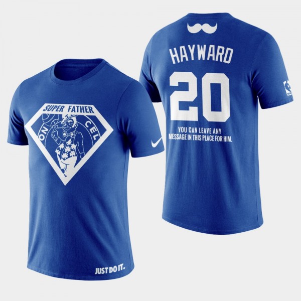 Men's Celtics Gordon Hayward 2019 Father's Day Super Dad Navy T-shirt