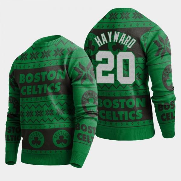 Boston Celtics Gordon Hayward Kelly Green 2019 Ugly Christmas Pullover Sweater
