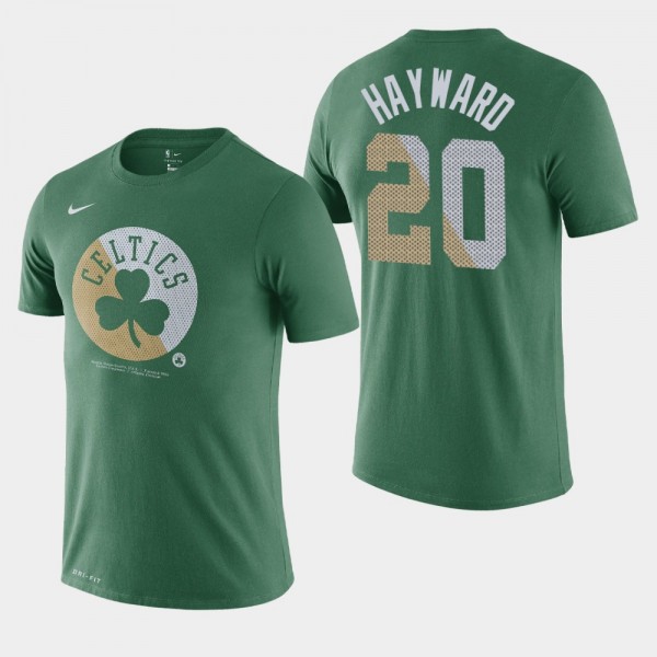 Men's Celtics #20 Gordon Hayward Team Logo Essential Dry T-Shirt