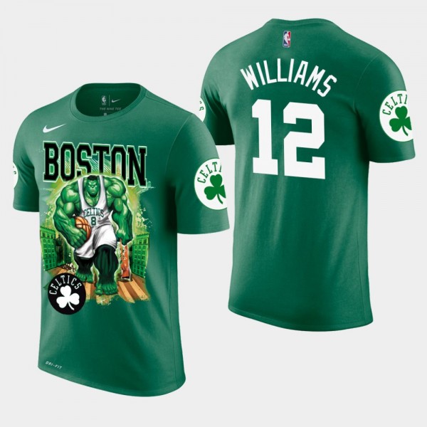 Men's Celtics #12 Grant Williams Marvel Hulk Smash T-Shirt