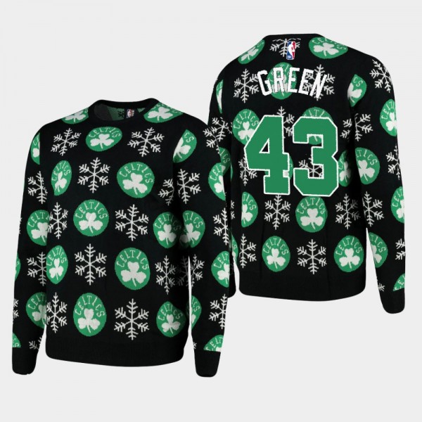 Celtics Javonte Green 2020 Christmas Snowflake Sweater Black