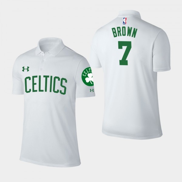 Men's Boston Celtics #7 Jaylen Brown Association Player Performance Polo