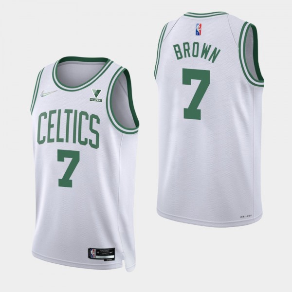 Jaylen Brown Boston Celtics White 75th Anniversary Diamond Jersey