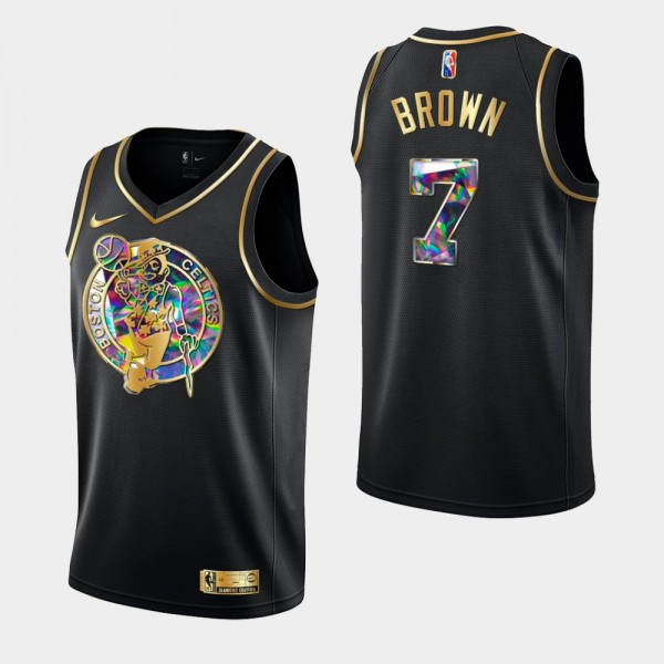 Jaylen Brown Boston Celtics Black Golden Edition Diamond Jersey