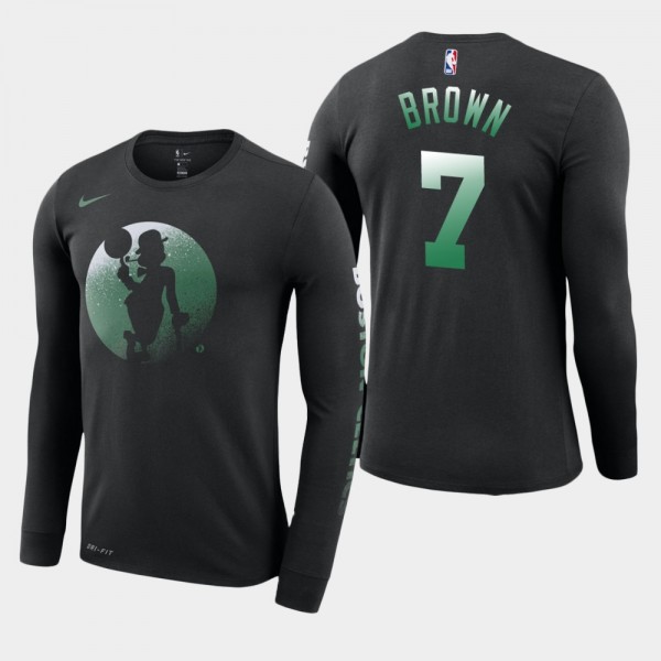 Men's Celtics #7 Jaylen Brown Dry Dezzo Logo Long ...