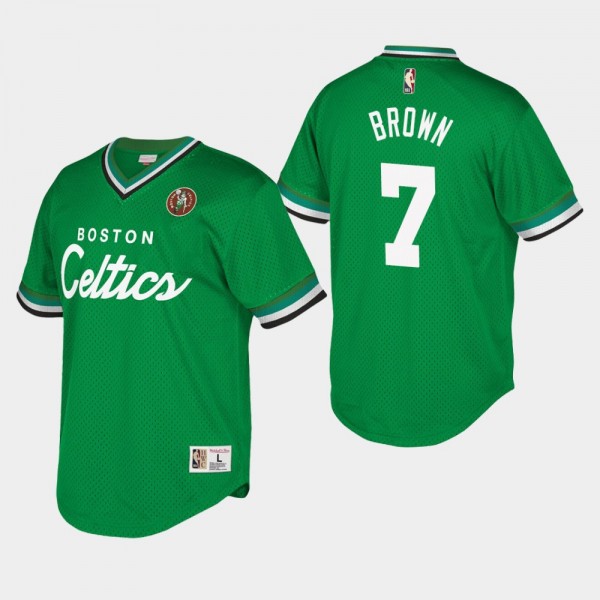 Men's Celtics #7 Jaylen Brown Hardwood Classics V-...