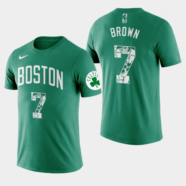 Men's Celtics #7 Jaylen Brown Name & Number T-...