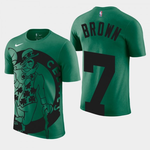 Men's Celtics #7 Jaylen Brown Oversize Logo Perfor...